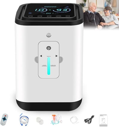 Zuurstofconcentrator - 1-7L/min Instelbaar - Zuurstofapparaat Thuisgebruik - 93% Zuiverheid - 220V - Zuurstoftherapie - Inclusief EU-stekker
