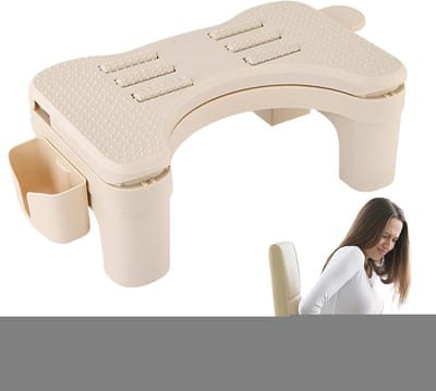 Voetsteun onder bureau - Voetenbankje - Ergonomisch zitten - Met massagefunctie - 45 x 245 x 16 cm - Zwart