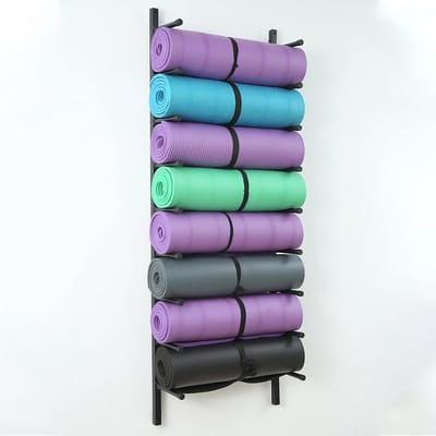 Yoga Mat Opberger - Fitness Organizer - Sportspullen Opbergen - Grote Capaciteit - 155 cm Hoog - Zwart