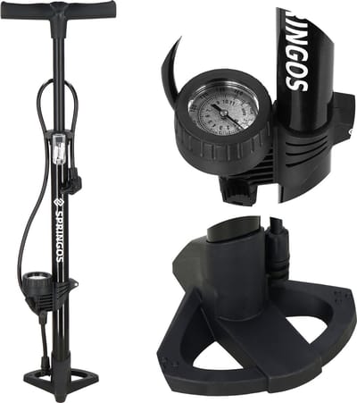 Springos Fietspomp - Fietspomp Met Drukmeter - Zwart