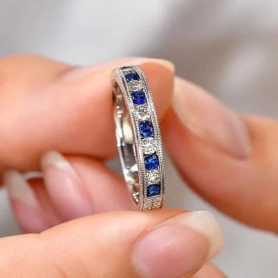 CAOSHI Prachtige Fijne Ringen voor Vrouwen Schitterende Blauw/Witte Zirkonia Accessoires Bruiloft Verloving Temperament Sieraden 9