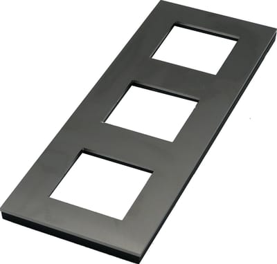 Niko - Afdekplaat drievoudig horizontaal 71MM stainless steel - 150-76700