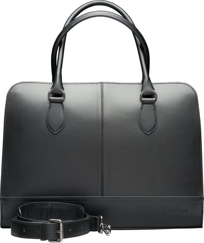 Su.B Laptoptas 14 inch- Handtassen Dames- Leer- Schoudertas met Laptopvak- Zwart