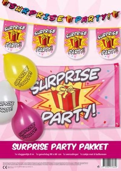 Surprise party feest pakket 4 delig