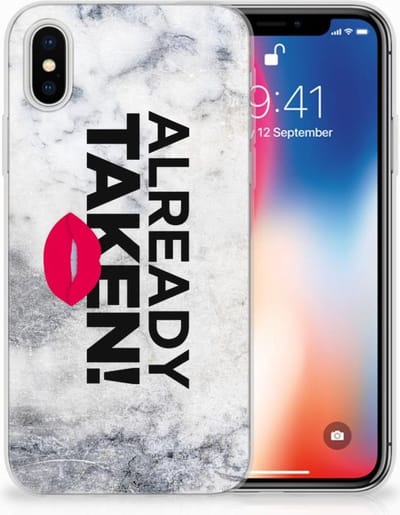 Apple iPhone X | Xs Siliconen hoesje met naam Already Taken White