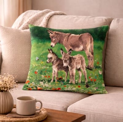 Canvas Gentle Donkeys Collection Kussenhoes - Ezel - Ezels - 45x45 cm