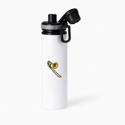 Hacebo® - Schuiftrompet waterfles met draaidop grijs - Muziek - Muzikanten - Instrument - blaasinstrument - muzikanten - water fles - 850ML