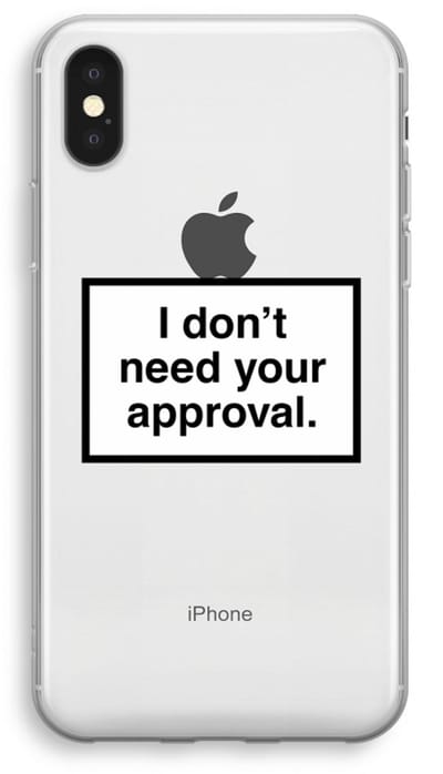 Case Company® - Hoesje geschikt voor iPhone XS hoesje - Don't need approval - Soft Cover Telefoonhoesje - Bescherming aan alle Kanten en Schermrand