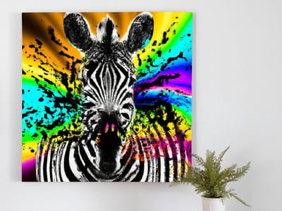 Fiery striped color burst | Fiery Striped Color Burst | Kunst - 100x100 centimeter op Forex | Foto op Forex