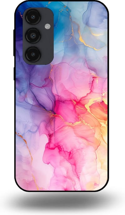 Smartphonica Telefoonhoesje geschikt voor Samsung Galaxy A54 5G met marmer opdruk - TPU backcover case marble design - Regenboog geschikt voor Samsung Galaxy A54 5G