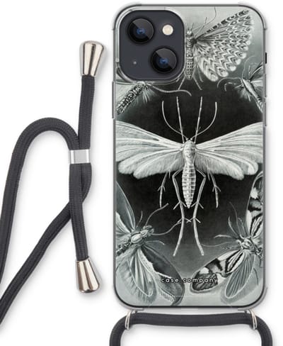 Case Company® - Hoesje met koord geschikt voor iPhone 13 mini hoesje met Koord - Haeckel Tineida - Telefoonhoesje met Zwart Koord - Bescherming aan alle Kanten en Over de Schermrand
