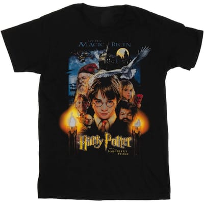 Harry Potter Boys The SorcererÂ´s Stone Poster T-Shirt 3-4 Years noir