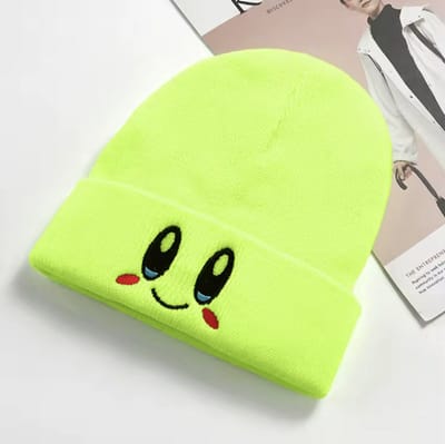 CHPN - Gele muts met oogjes - Grappige muts - Geel - Hippe muts - Beanie met oogjes - Gebreid - Warme wintermuts - Gek hoofddeksel