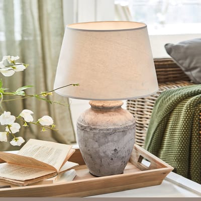LOBERON Tafellamp Mosnay beige/antiekgrijs