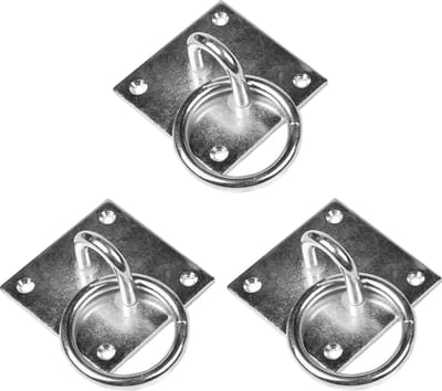 Benson Oogplaat - 3x - 8 cm - met ring - 5 cm - staal verzinkt - Aanlegringen / kettingringen