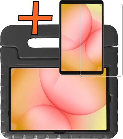 Hoesje - Geschikt voor Samsung Galaxy Tab A11 Plus - Met Screenprotector - Kinderhoes Shockproof Bumper - Kidsproof Case - Tablet Hoes - Kinder Hoes Cover - Zwart