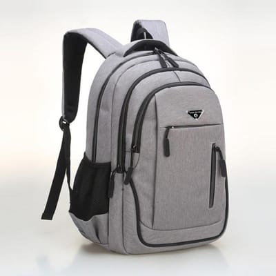 Grand sac à dos pour ordinateur portable 15.6 pouces/17.3 pouces, USB, cartable d'ordinateur pour hommes, sac d'affaires Oxford étanche, sac à dos d'université 18 inches gris clair