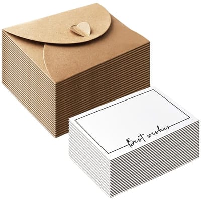 MTTProducts - Thank You Cards - Bedankkaarten - Elegante uitstraling - Cream en bruin - Multifunctionele kaarten - Geschikt voor kinderen en bruiloften...