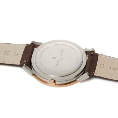 Pierre Cardin Pigalle Nine CPI.2022 Horloge - Leer - Bruin - Ø 44 mm