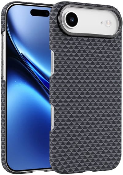 Hoesje Geschikt voor iPhone Air Hoesje Zwart - Carbon Hoesje Geschikt voor MagSafe iPhone 17 Air - Shockproof Back Cover