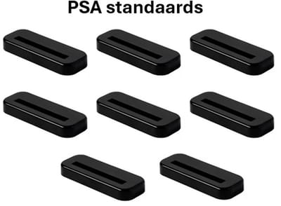 Zwarte Kaartenstandaard Set van 8 – Stijlvolle display voor PSA Graded Kaarten – ABS Houder voor TCG & Sportkaarten