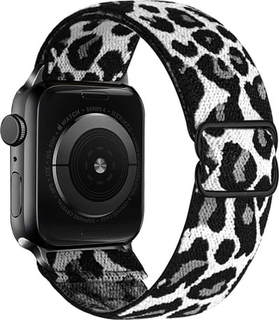 Horloge Band Geschikt voor Apple Watch 1-8 / SE (38/40/41 mm) Bandje Nylon Met Verstelbare Gesp - Panterwit