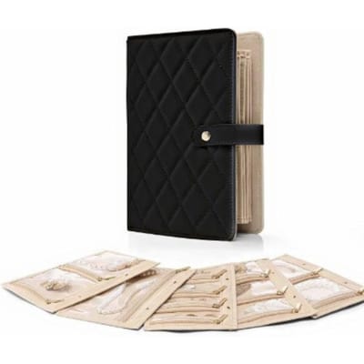 Luxe Leer Draagbaar Sieraden Opbergboek Losbladig Sieraden Grote Capaciteit Opbergtas Oorbellen Ketting Sieraden Binder