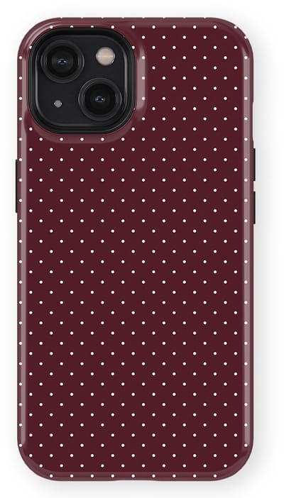 Micro Dots Tough Hoesje geschikt voor iPhone 14 | Geschikt Voor Mag | Stippen Motief Backcover geschikt voor iPhone 14 Wine Dots