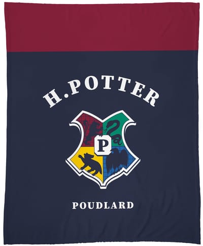 Harry Potter Fleece Deken Premium, Hogwarts Logo - 125 x 150 cm - Polyester
