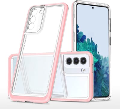 Hoesje Geschikt Voor Samsung Galaxy S22 Plus hoesje Transparant backcover met bumper case – Roze – oTronica