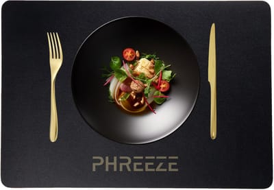 Luxe Placemat Kunststof - 45 x 30 cm - Lederlook Placemats - Antislip - Waterafstotende Onderlegger - Onderzetter - Zwart