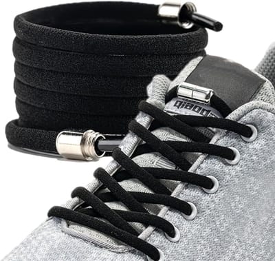 Famanu – Elastische Schoenveters met Metalen Capsules, Zonder Strikken, Set voor Twee Paar Schoenen