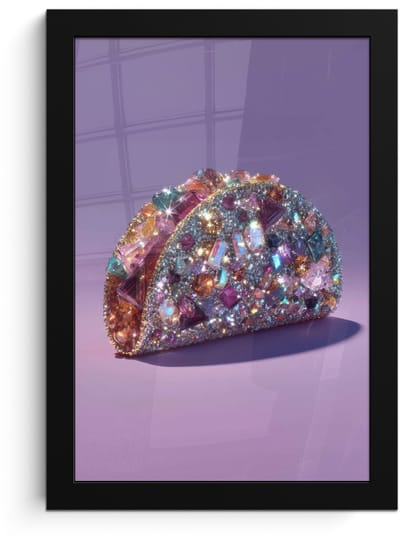 Poster in lijst - Fotolijst 20x30 cm - Posters - Edelstenen - Glitters - Paars - Kleurrijk - Posterlijst zwart - Decoratie - Wanddecoratie woonkamer - Muurdecoratie slaapkamer