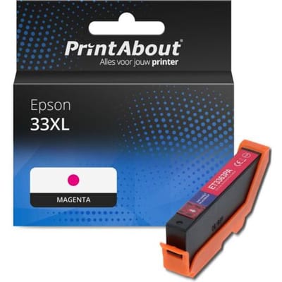 PrintAbout Inktcartridge 33XL (C13T33634012) Magenta Hoge capaciteit geschikt voor Epson