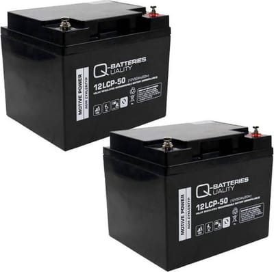 Q-Batteries Vervangingsaccu Voor Invacare Leo Scooter 24V 2 X 12V 50Ah