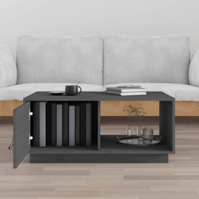 vidaXL - Salontafel - 80x50x35,5 - cm - massief - grenenhout - grijs