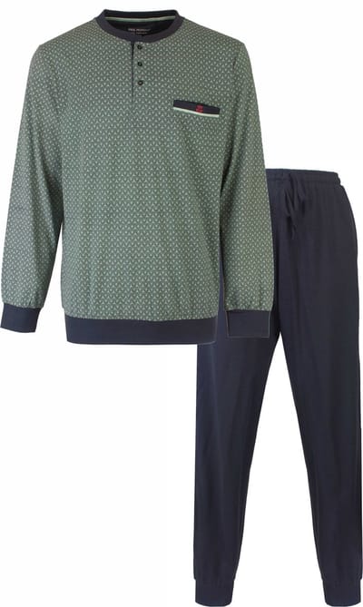 Paul Hopkins Heren Pyjama - Geprint dessin - Groen Blauw - Maat S