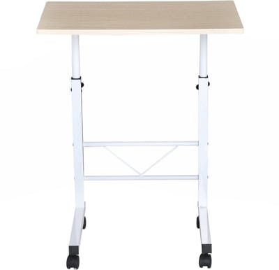 MODFU Verstelbare Beistelltisch met Wielen, C-Tafel van Spaanplaat en Staal, Mobiliteit met Remmen, Multifunctioneel