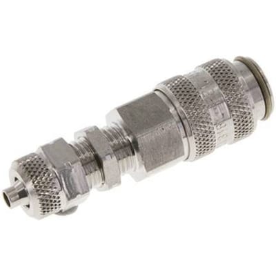 RVS 306L DN 5 Luchtkoppeling Snelkoppeling 4x6 mm Push-On Schotkoppeling - CLS5-NB-SSL-P-4