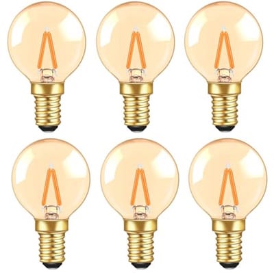 G40 Vintage LED Gloeilampen 1W - 2200K Warmwit - Set van 6 - E14