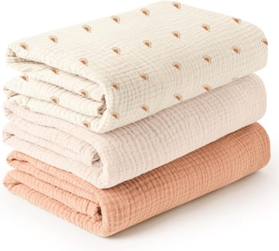Katoenen Wiegdoeken - 3 stuks – Unisex – Baby Wiegdeken – XXL 47x47 inch – Zacht & Ademend – Voor Jongen & Meisje - Stijl A