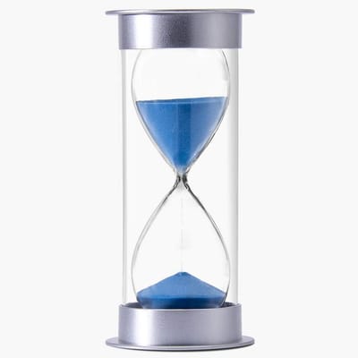 Zandloper Tijdmeter - Zandklok Decoratie - Koken Tijdinstelling - Blauw Glad Zand - 129 cm Hoog - Blauw