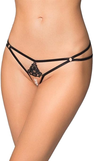 Softline- sexy string- zwart S t/m L Onesize