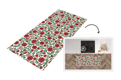 Keukenloper - Loper keuken - Bloem - Planten - Boho - Design. - 120x50 cm - Keukenloper vinyl