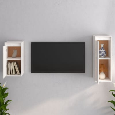 vidaXL - Tv-meubelen - 2 - st - massief - grenenhout - wit