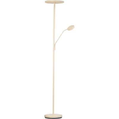 FISCHER & HONSEL LED vloerlamp Sorento, hoogte 182 cm, leeslampje, zandkleurig