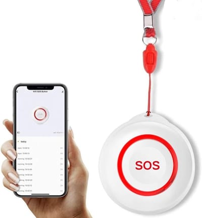 SCH® Alarmknop voor Ouderen - Alarmknop - Rood - ‎7cm x 7cm x 3cm