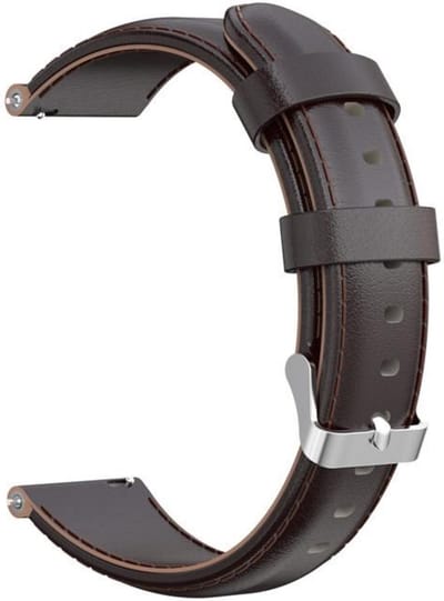 KELERINO. Leren bandje geschikt voor Samsung Galaxy 46 MM / Gear S3 - Donker Bruin