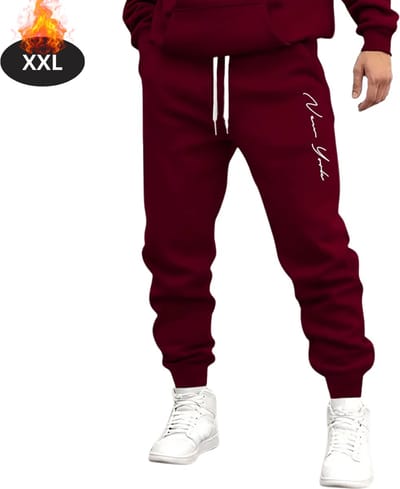 Livano Trainingsbroek Heren - Sportbroek - Trainingsbroek Lang - Trainingspak - Sportkleding - Rood - XXL