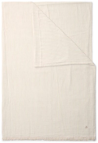 Marc O'Polo Fine Stripe Plaid Dark Sand - 150x200 cm